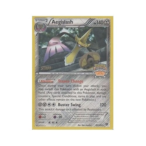 XY Base Set 085/146 Aegislash (Regional League Promo STAFF)