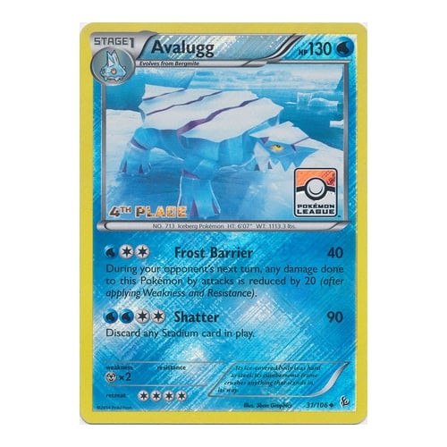 XY Flashfire 31/106 Avalugg (League Promo 4th place)