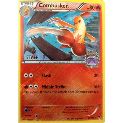 XY Furious Fists 013/111 Combusken (League Promo State, Province, Territory STAFF)