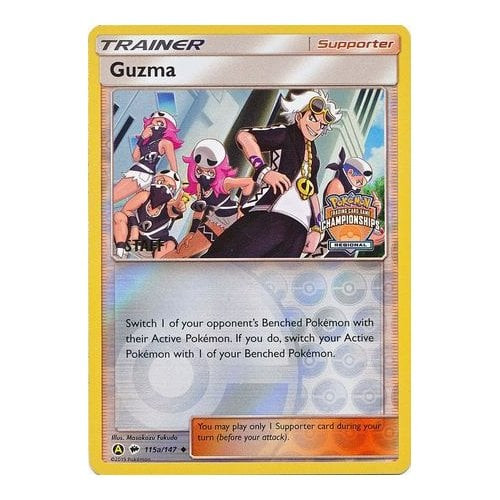 SM Burning Shadows 115a/147 Guzma (Regional League Promo Alternative Art STAFF)