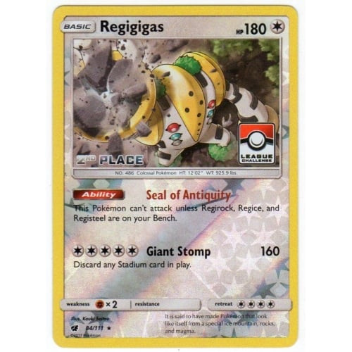 SM Crimson Invasion 084/111 Regigigas (League Promo 2nd Place)