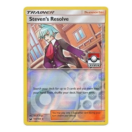 SM Celestial Storm 145/168 Steven's Resolve (League Promo)