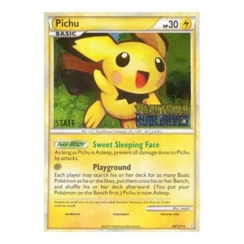HeartGold & SoulSilver 28/123 Pichu (PreRelease STAFF Stamp)