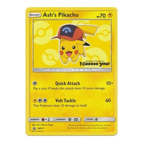 Sun & Moon Promo SM111 Ash's Pikachu (Yellow) | Magic Madhouse