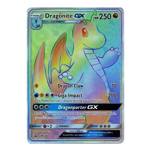 Sun & Moon Promo SM156 Dragonite GX (Rainbow Rare)
