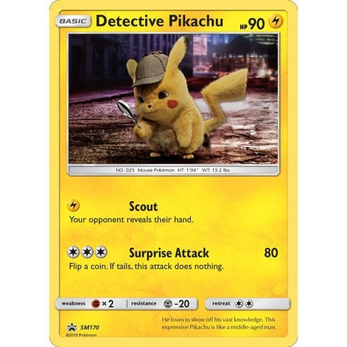 Sun & Moon Promo SM170 Detective Pikachu (Cosmo Holo)