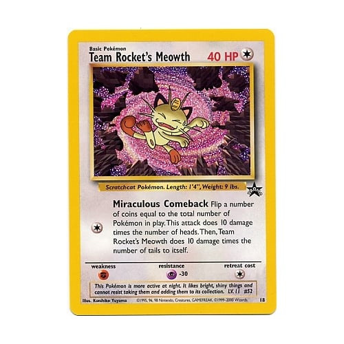 Pokemon Black Star Promo 18 Team Rocket's Meowth
