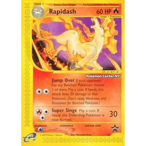 Pokemon Black Star Promo 51 Rapidash (Pokemon Center NY Stamp)
