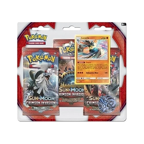 SM Crimson Invasion 3 Pack Blister Lucario