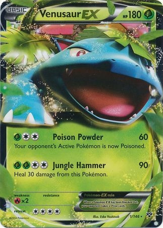 XY Base Set 1/146 Venusaur EX (Half Art)