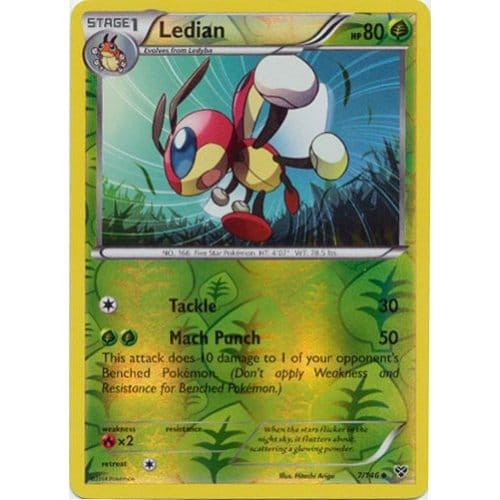 XY Base Set 7/146 Ledian (Reverse Holo)