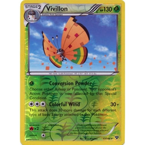 XY Base Set 017/146 Vivillon (Orange) (Reverse Holo)