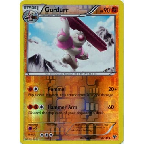 XY Base Set 66/146 Gurdurr (Reverse Holo)