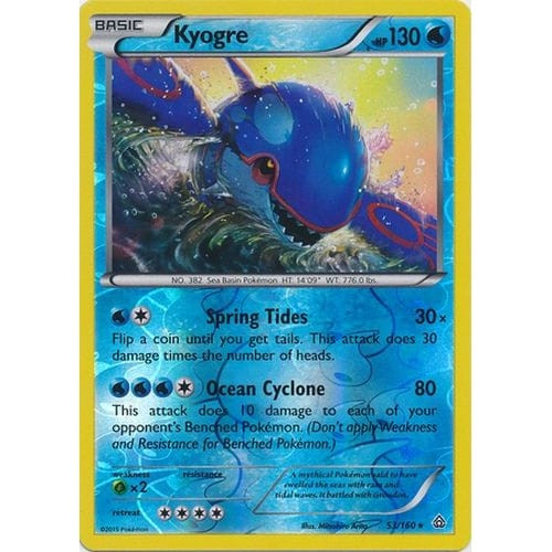 XY Primal Clash 53/160 Kyogre (Reverse Holo)
