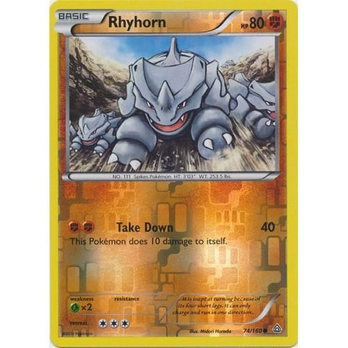 XY Primal Clash 074/160 Rhyhorn (Reverse Holo)