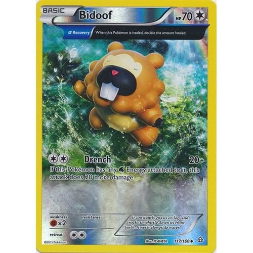 XY Primal Clash 117/160 Bidoof (Reverse Holo)