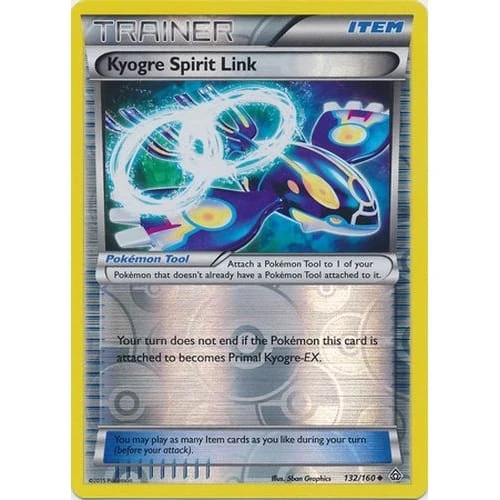 XY Primal Clash 132/160 Kyogre Spirit Link (Reverse Holo)