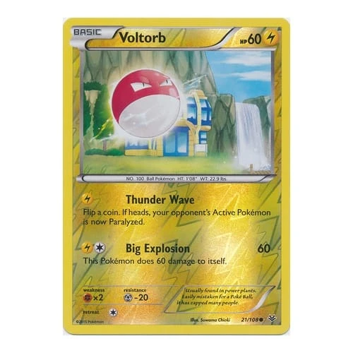 XY Roaring Skies 21/108 Voltorb (Reverse Holo)