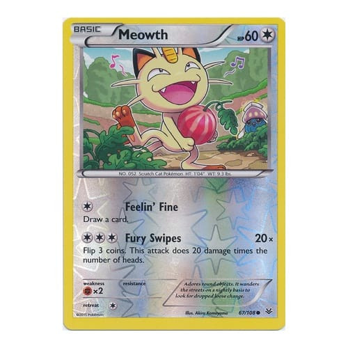 XY Roaring Skies 67/108 Meowth (Reverse Holo)