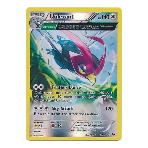 XY Roaring Skies 81/108 Unfezant (Reverse Holo)