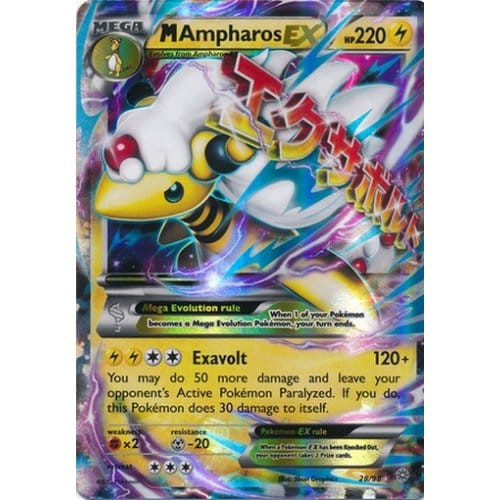 XY Ancient Origins 028/98  M Ampharos EX (Half Art Mega)