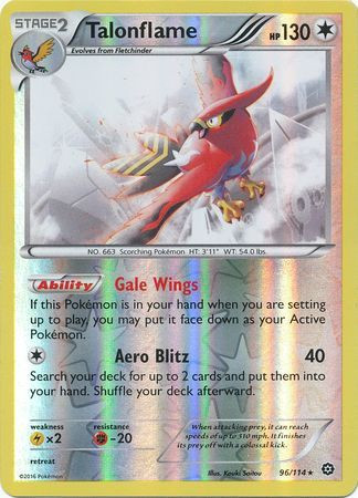 XY Steam Siege 96/114 Talonflame (Reverse Holo)