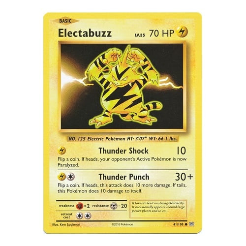 2016 electabuzz pokemon card Pokemon XY BREAK-POINT - ELECTABUZZ 42/122 REV-ERSE HOLO