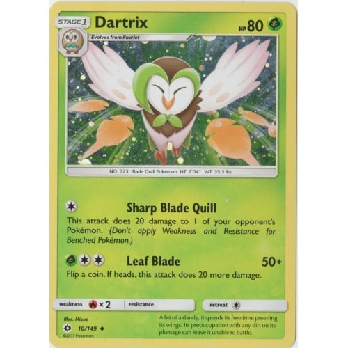 Sun and Moon (Base Set) 10/149 Dartrix (Cosmo Holo)