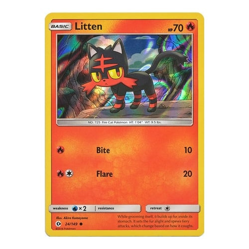Sun and Moon (Base Set) 24/149 Litten (Holo)