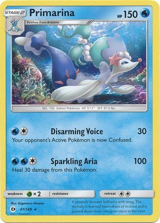 Sun and Moon (Base Set) 41/149 Primarina (Holo)