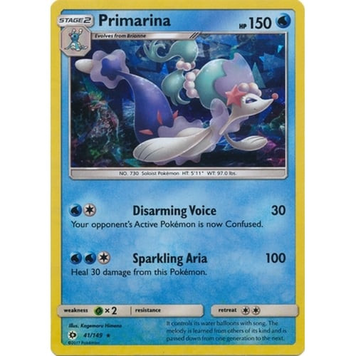 Sun and Moon (Base Set) 41/149 Primarina (Shatter Holo)