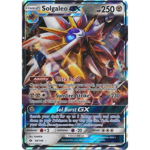 Golden solgaleo GX Pokémon card