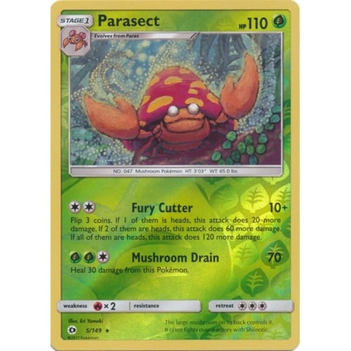 Sun and Moon (Base Set) 005/149 Parasect (Reverse Holo)
