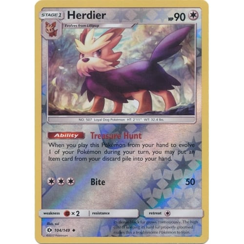 Sun and Moon (Base Set) 104/149 Herdier (Reverse Holo)