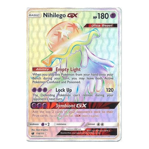 SM Crimson Invasion 114/111 Nihilego GX (Rainbow Rare)