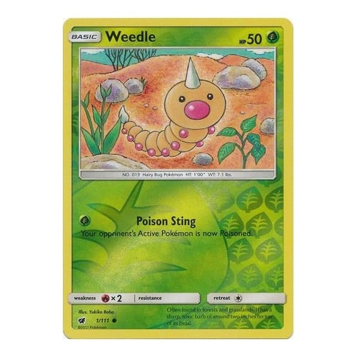 SM Crimson Invasion 001/111 Weedle (Reverse Holo)