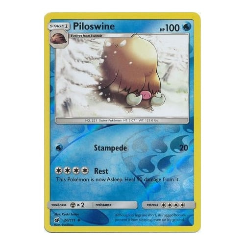 SM Crimson Invasion 020/111 Piloswine (Reverse Holo)