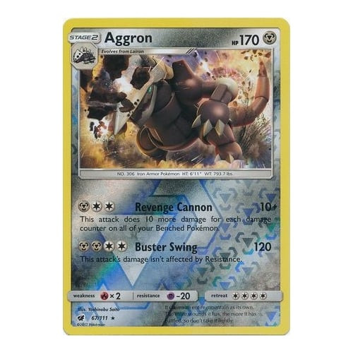 SM Crimson Invasion 067/111 Aggron (Reverse Holo)