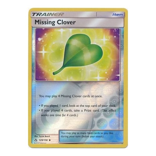 SM Ultra Prism 129/156 Missing Clover (Reverse  Holo)