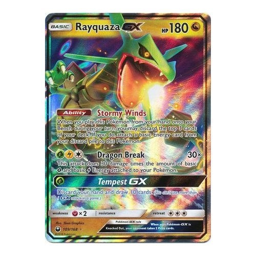 Shiny Rayquaza GX 177A/168 Alternate JUMBO OVERSIZED Promo Card (SM Hidden  Fates), Games