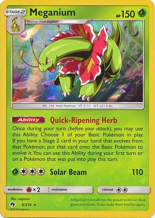 SM Lost Thunder 8/214 Meganium (Cosmo Holo)