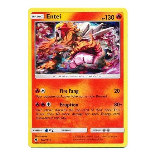 SM Lost Thunder 47/214 Entei (Shatter Holo)