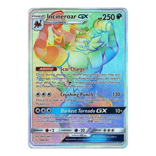 SM Team Up 188/181 Incineroar GX (Rainbow Rare)