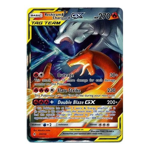 SM Unbroken Bonds 194/214 Reshiram & Charizard GX (Tag Team Full