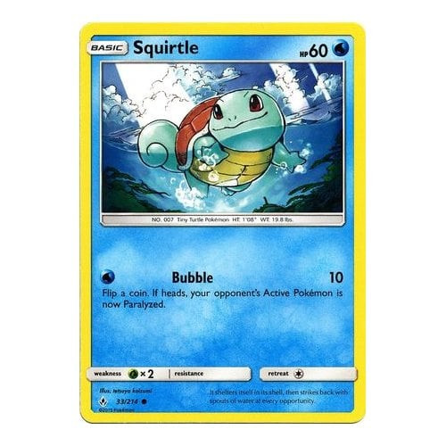 SM Unbroken Bonds 033/214 Squirtle (Non-Holo)