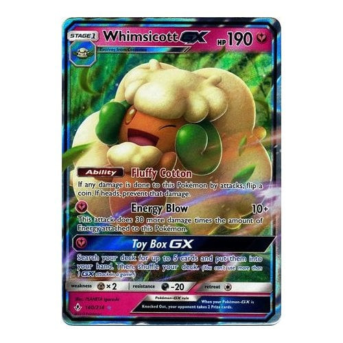 SM Unbroken Bonds 140/214 Whimsicott GX (Half Art)