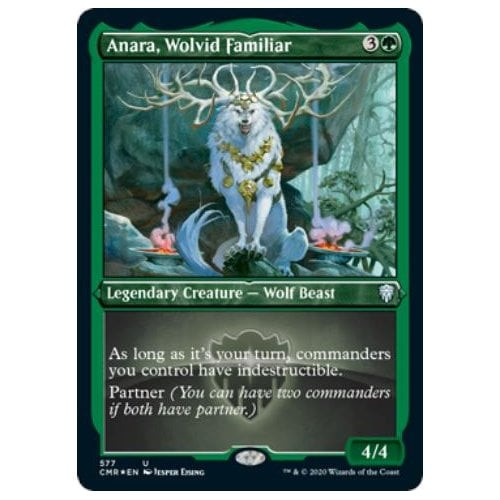 Anara, Wolvid Familiar (Etched foil) | Commander Legends