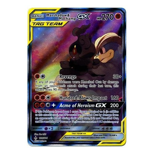 SM Unbroken Bonds 199/214 Marshadow & Machamp GX (Tag Team Alternative Art)