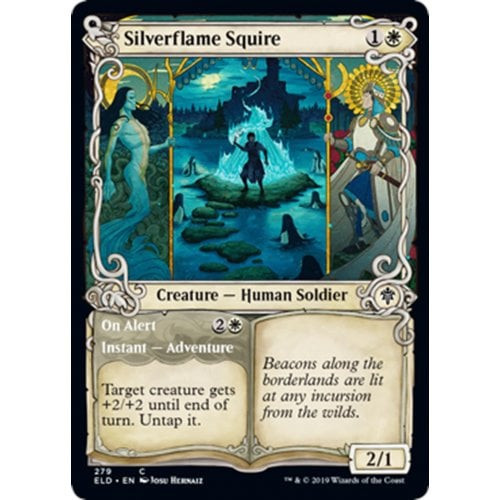 Silverflame Squire (Showcase Frame foil) | Throne of Eldraine