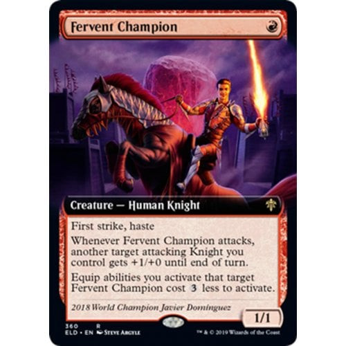 Fervent Champion (Extended Art foil) | Throne of Eldraine